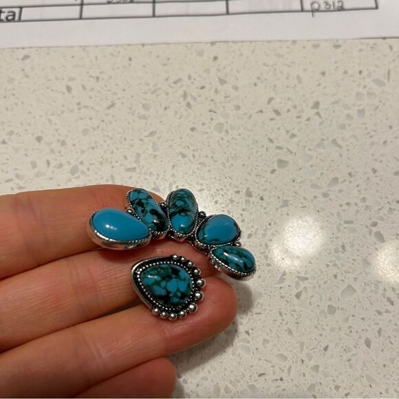 Vintage Bohemian Style Faux Turquoise Open Ring - Picture 7 of 11